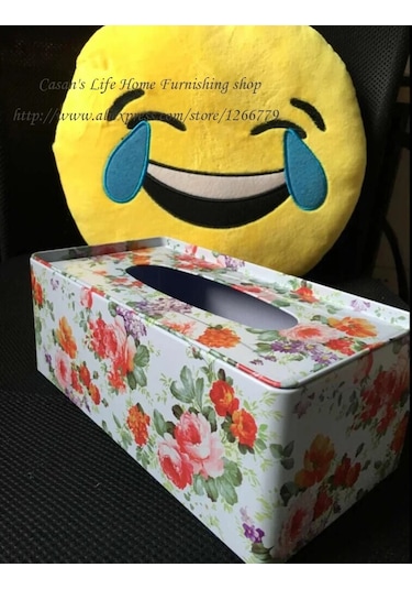 Çikolata Ücretsiz Kargo 2015 Yüksek Kaliteli Kırsal Tarzı Gül Deseni Doku Kutusu, Masaüstü Dekorasyon Demir Doku Kutuları