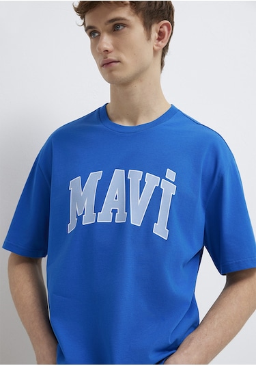 Mavi - Mavi Logo Baskılı Mavi Tişört 0611711-81330 Mavi