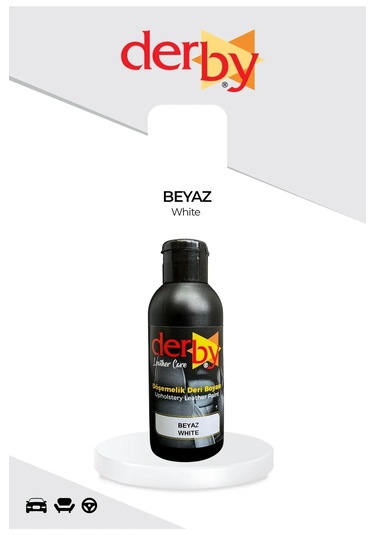 Derby Beyaz Deri Döşeme Araç Direksiyon Koltuk Boyası 100 Ml