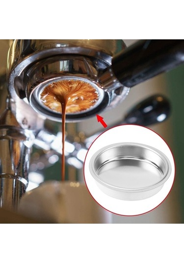 Metabagua 51mm Filtre Sepeti 1/2/4 Fincan Espresso Dipsiz Portafilter, 51mm Kahve Makinesi İle Uyumlu 2fxekg Gümüş