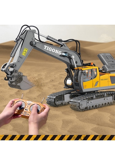 Işıklı Sesli Full Fonksiyon Metal Hareketli Kepçe 2.4ghz Uzaktan Kumandalı 680 Rotasyon Excavator