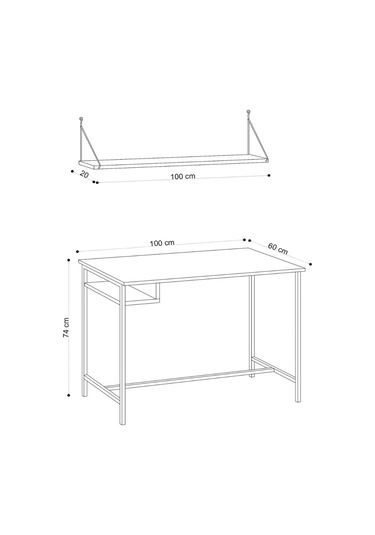 Decormet Lou Çalışma Masası Safir Meşe Çok Renkli
