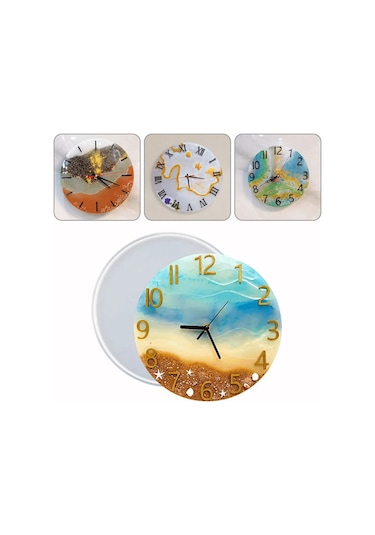 Epoksi Silikon Kalıp Rakamsız Saat Kalıbı 40 Cm