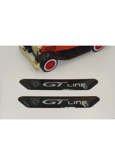 Peugeot Gt Line Logo Çamurluk Yanı Ve Ayna Metalize Damla Desen 3