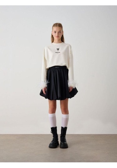 Kız Çocuk Beli Lastikli Balon Etek-14937 Siyah