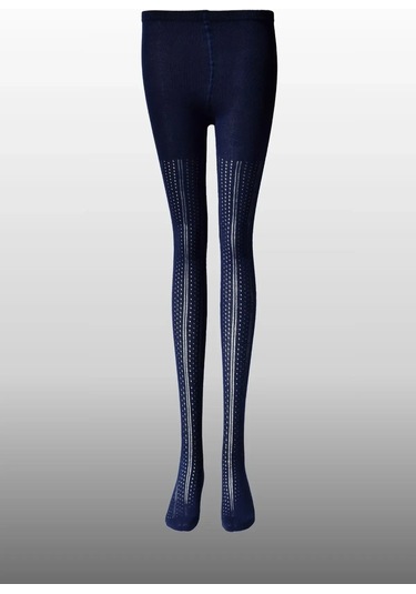 Kız Çocuk Karina Örgü Pamuklu Mesimlik Lacivert Renkli Külotlu Çorap Lacivert