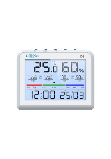 Life Net Medikal Dijital Termometre Isı Ve Nem Ölçer D6