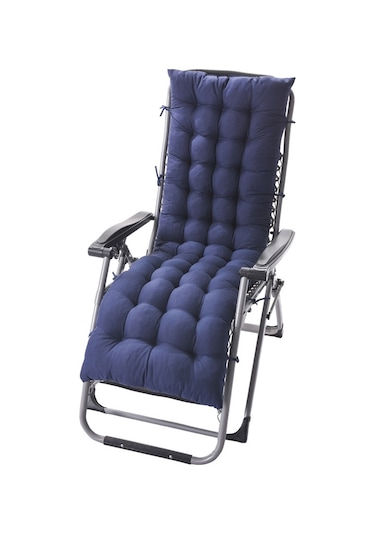 Sones 125x48x8cm Kalınlaştırılmış Yumuşak Ev Koltuk Minderleri Bahçe Sallanan Sandalye Minderleri Lacivert