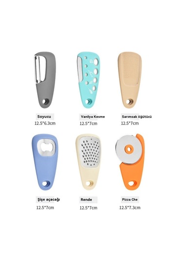 Aurora Mutfakaletleri, Pizza Bıçağı, Vanilyaşişeçaca, Planya, Sarımsaköğücüseti Çok Renkli