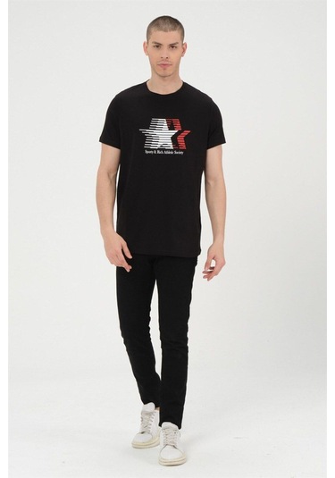 Erkek Basic T-shirt %100 Pamuk Tişört SIYAH