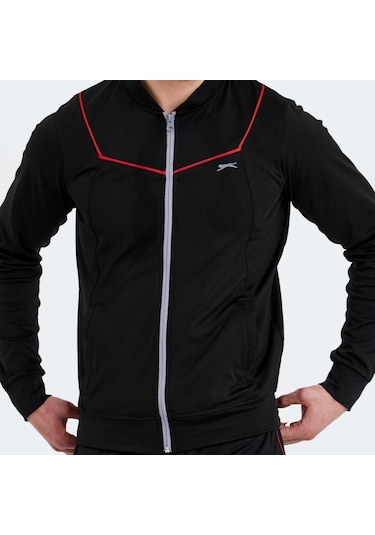 Slazenger ROOSEVELT IN Erkek Cepli Fermuarlı Siyah Eşofman Takımı