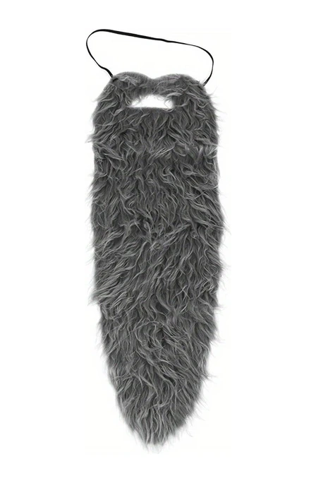 Elmpaly 23 İnç Gerçekçi Sakal Beyaz Uzun Tüylü Yüz Kostümü Halloween Parti