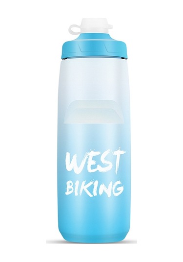 Batı Bisiklet 750ml Bisiklet Su Şişesi Taşınabilir Açık Bisiklet Su Bardağı, Renk: Beyaz Mavi Degrade Diğer