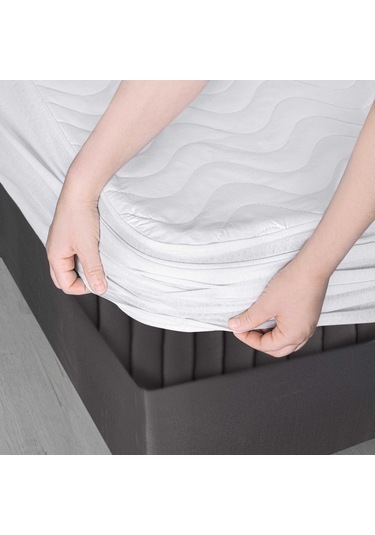 Violethome Sıvı Geçirmez Kapitone Fitted Alez ( Tüm Bedenler ) Beyaz