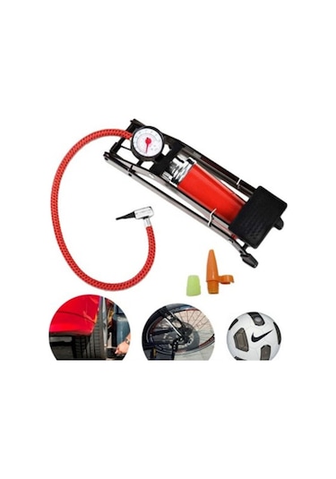 Basınç Göstergeli Oto Lastik Şişirme Ayak Pompası Araç Lastik Bis