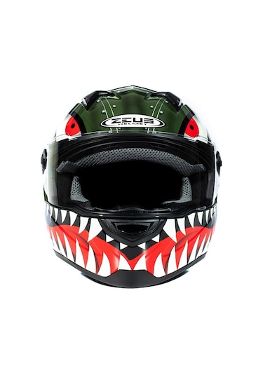 Zeus Zs-811a Al38 Green Silver Motosiklet Kaskı