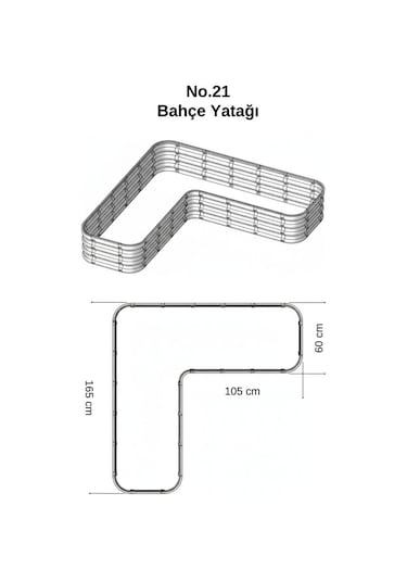 Modüler Yükseltilmiş Bahçe Sebze Yatağı No:21 165x165 Bej