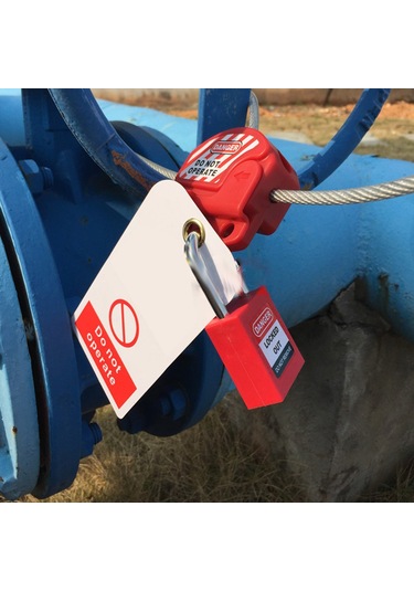 Geeroyoo Stok Durumu Güvenlik Kablosu Kilit - 4mm Paslanmaz Çelik, 4 Anahtar Delikli, Etiketli, Kimyasal-elektrik Endüstrisi İçin 1.8m Uzunluk