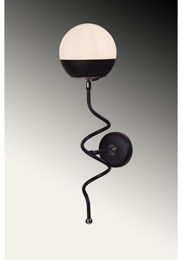 Luzarana Stella Krom-siyah Metal Gövde Beyaz Camlı Tasarım Lüx Aplik Siyah