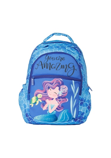 Pippa Amazing Denizkızı Dört Bölmeli Mavi Kız Çocuk Okul Çantası Çok Renkli