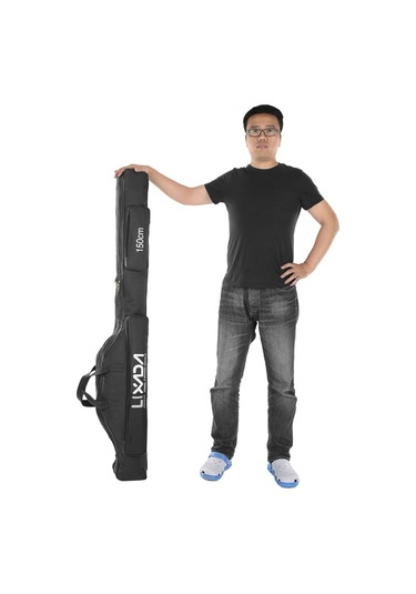 Lixada-150cm Balıkçılık Çantası Taşınabilir Katlanır,siyah