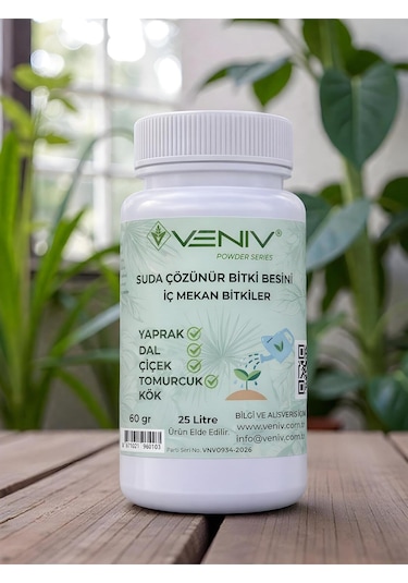 İç Mekan Bitkiler İçin En Etkili Suda Çözünür Bitki Besini- Konsantre 25 L - 60 Gram- Tüm Bitkiler 60
