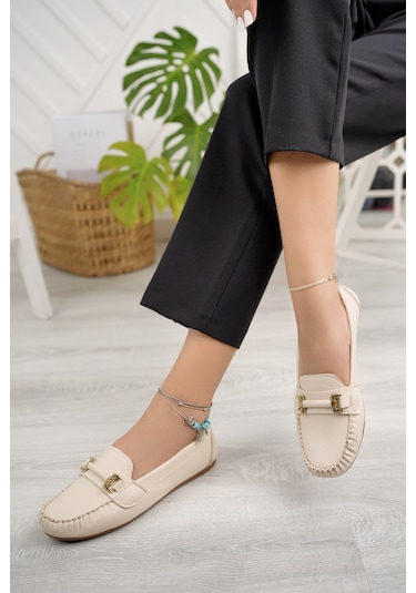 Khayt Daisy Casual Günlük Kadın Babet Ayakkabı Bej