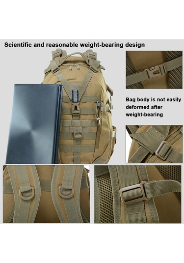 Yuntech01 Büyük Kapasiteli Askeri Kamuflaj Sırt Çantası - 35l Dayanıklı Outdoor Çanta Siyah