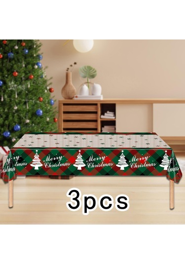 Homyl Yılbaşı Tek Kullanımlık Masa Örtüsü Tatil Su 3 Adet Kar Tanesi