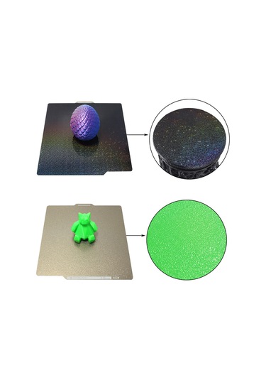 Yaozixa Bambu Lab Uyumlu Çift Taraflı Yıldız Desenli Esnek Peı+pey Yatak Yapışkanı 257x257mm Çelik Levha