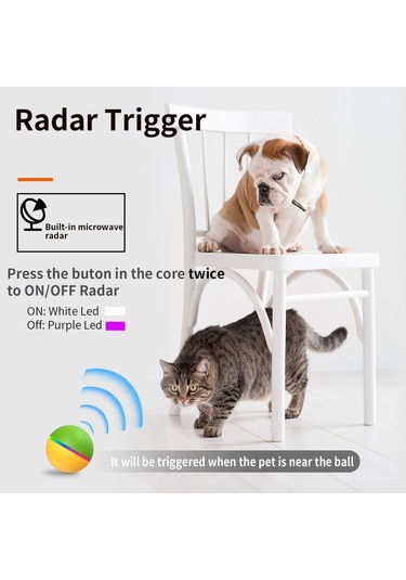 Xindoker Evcil Hayvanlar İçin Uzaktan Kumandalı Işıklı Oyun Topu - Tpu+abs Materyal, Ip54 Su Geçirmez, 4 Saat Çalışma Süresi Yeşil-sarı