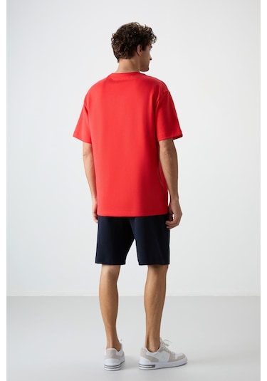Tommy Life Fiesta - Lacivert Pamuklu Kalın Yumuşak Dokulu Oversize Fit Nakışlı Erkek Şort Takım - 85250 Kırmızı Tommy Life Fiesta - Lacivert Pamuklu Kalın Yumuşak Dokulu Oversize Fit Nakışlı Erkek Şort Takım - 85250 Kırmızı