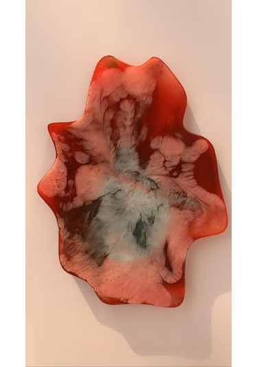 Mavi Yeşil Kırmızı Beyaz Ebruli Geometrik Epoksi Bardak Altlığı Mavi - Yeşil - Kırmızı - Beyaz