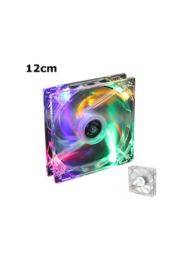 12Cm Kasa Fanı 4 Renk Sessiz Işıklı Ledli Fan