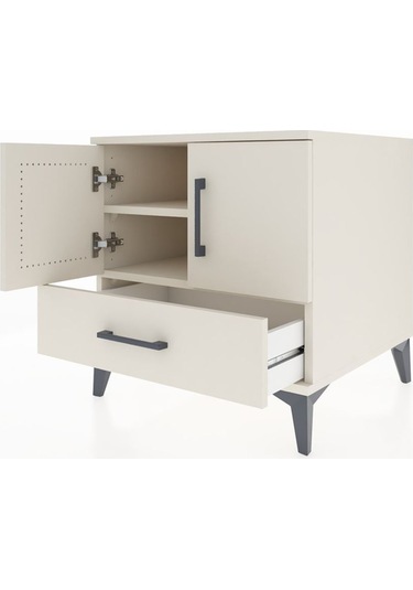 Kronos Komodin 2 Raflı Tek Çekmeceli 2 Kapaklı 60x59x64 Aytaşı-aytaşı Aytası