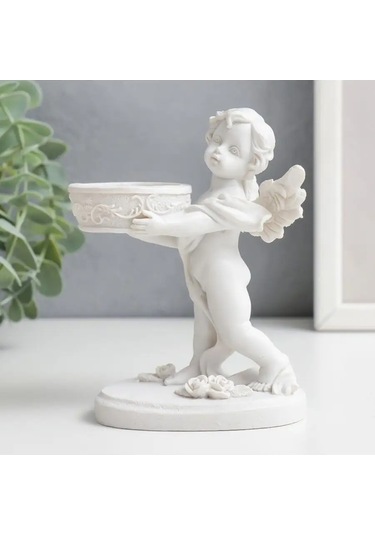 Simalend Şamdan "beyaz Tüylü Melek" 12,5x10x5,8 Cm 144771832 Beyaz
