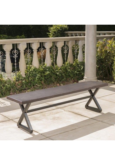 Metal Tasarım Bench Ahşaplı Dış Mekan  Bankı