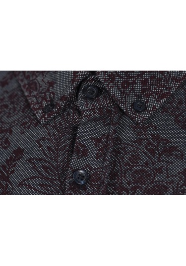 Arma Erkek Şal Desenli Gömlek K8gko1053 Bordo