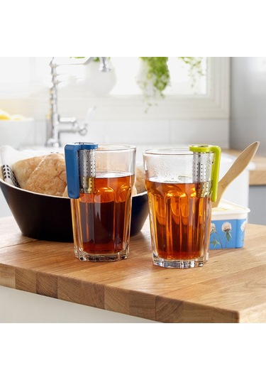 Sones Ev Paslanmaz Çelik Çay Süzgeci Basit Ve Taşınabilir Çay Filtresi Mavi