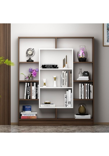 Venüs Kitaplık - Ceviz Parlak Beyaz