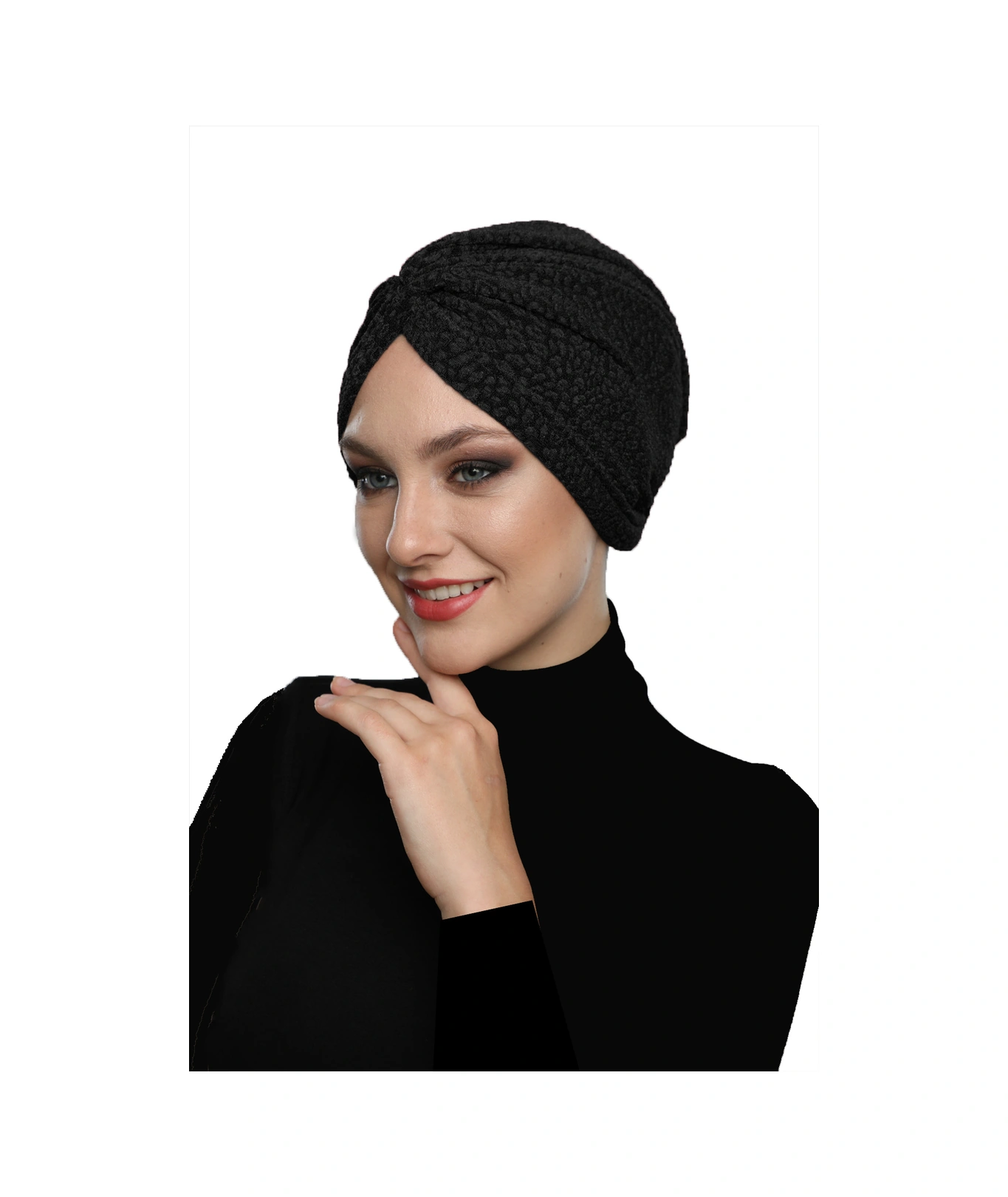 Brokar W Siyah Hazır Türban Tesettür Bone Siyah