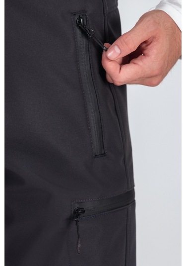 Erkek Suya Ve Rüzgara Dayanıklı Softshell Outdoor Pantolon Füme