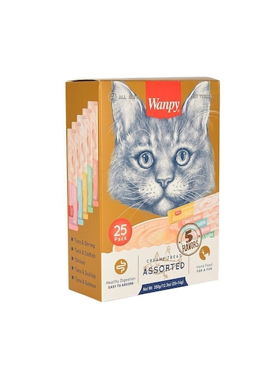 Wanpy Karışık Sıvı Yetişkin Kedi Ödül Maması 25 x 14 G