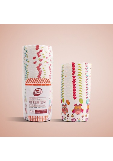 24pcs / Paket Yuvarlak Laminasyon Kek Bardağı Çikolata Kekleri Çikolata Kek Astarı Pişirme Fincanı, Boyut: 7 X 6 X 5.5cm, Rastgele Renk Dağıtım Diğer