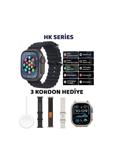 Watch 10 Hk Serisi Tüm Telefonlara Uyumlu Bildirim Whatsap Chatgpt Aktif