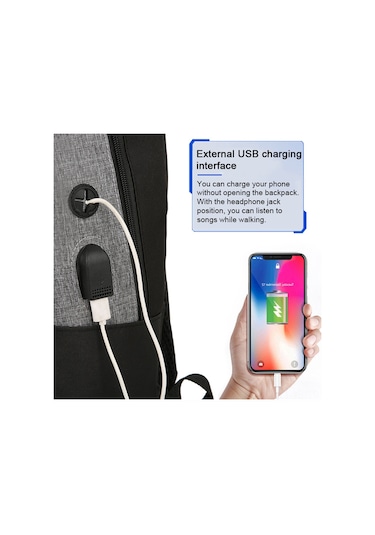 Jeemson Üçlü Set İş Seyahat Sırt Çantası: Oxford Kumaş, Usb Şarj, Çok Bölmeli, İş Ve Günlük Kullanıma Uygun Siyah Çok Renkli