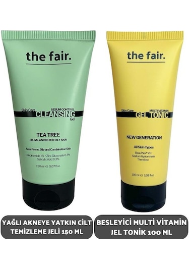 The Fair Tea Tree Sebum Control Yüz Temizleme Jeli 100 ML + Multi Vitamin Jel Tonik 100 ML