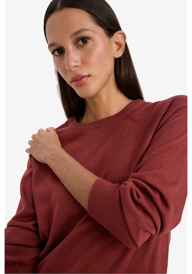 Defacto Relax Fit Bisiklet Yaka Kazak I6913az25wnbn320 Kahve