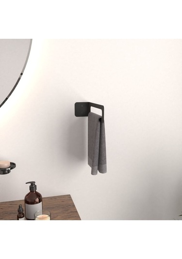 Dione Store Minimalist Metal Havlu Askısı / Modern Tasarım Havluluk Banyo Düzenleyici Gri