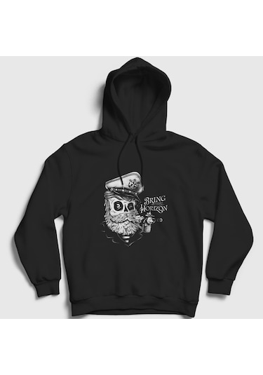 Presmono Unisex Captain Bring Me The Horizon Kapüşonlu Sweatshirt Siyah